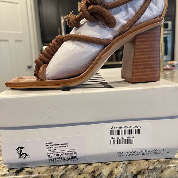 Schutz Multi-material sandals brown 7.5 - Picture 6 of 7